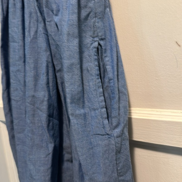 Zara Girl chambray dress w/ lace style top accenting pockets size 11/12 - Picture 2 of 6